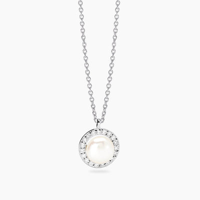Girocollo Mabina My Diamond Perla Coltivata Argento 925 Diamanti Lab-Grown