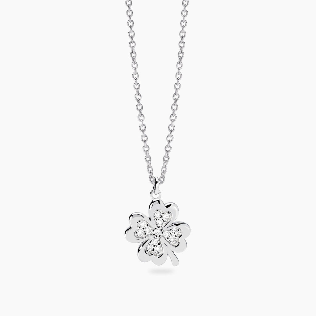 Girocollo Mabina My Diamond Quadrifoglio Argento 925 Diamanti Lab-Grown