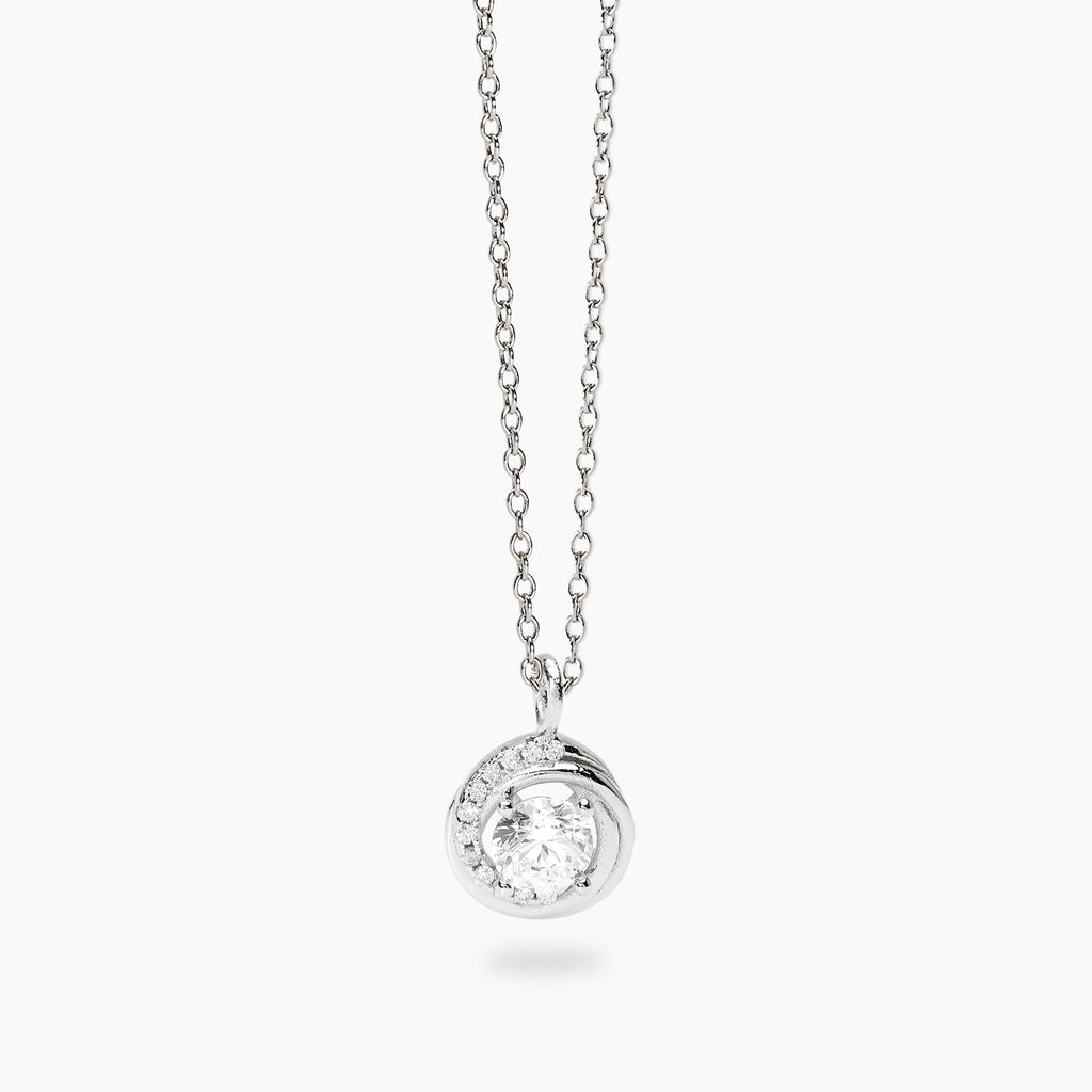 Girocollo Mabina Sguardo Indiscreto Ciondolo Tondo Argento 925 Zirconi