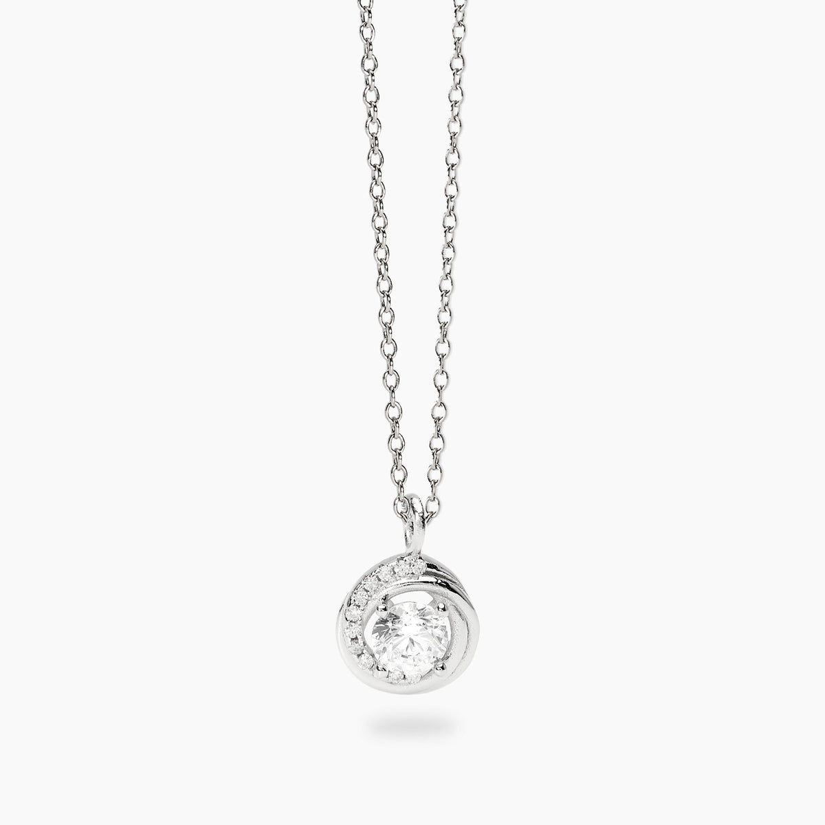 Girocollo Mabina Sguardo Indiscreto Ciondolo Tondo Argento 925 Zirconi
