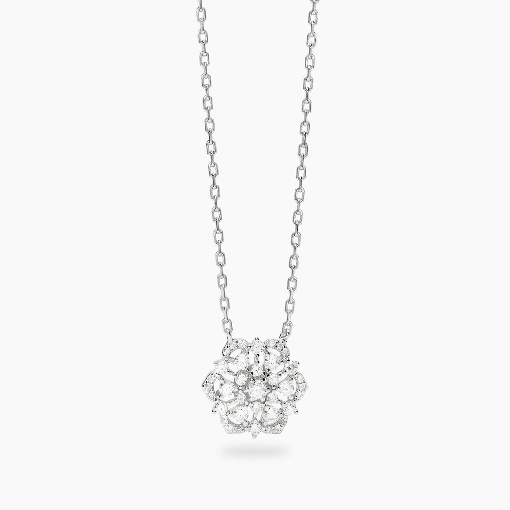 Girocollo Mabina Giardino d'Inverno Fiore in Argento 925 con Zirconi