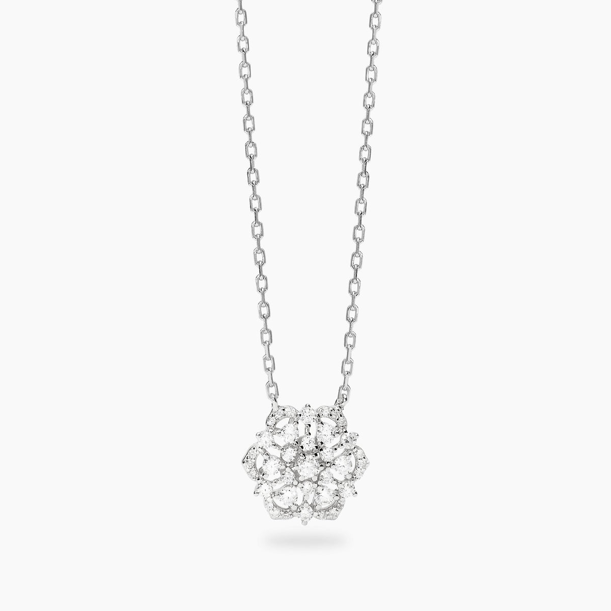 Girocollo Mabina Giardino d'Inverno Fiore in Argento 925 con Zirconi