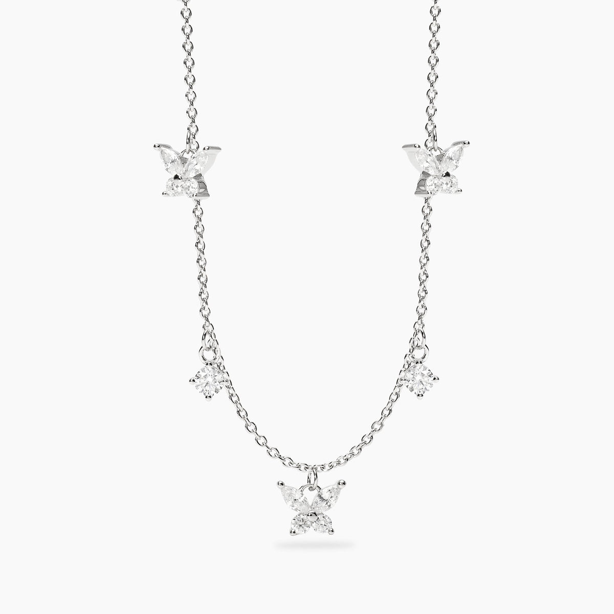 Girocollo Mabina Secret Garden Farfalle in Argento 925 con Zirconi