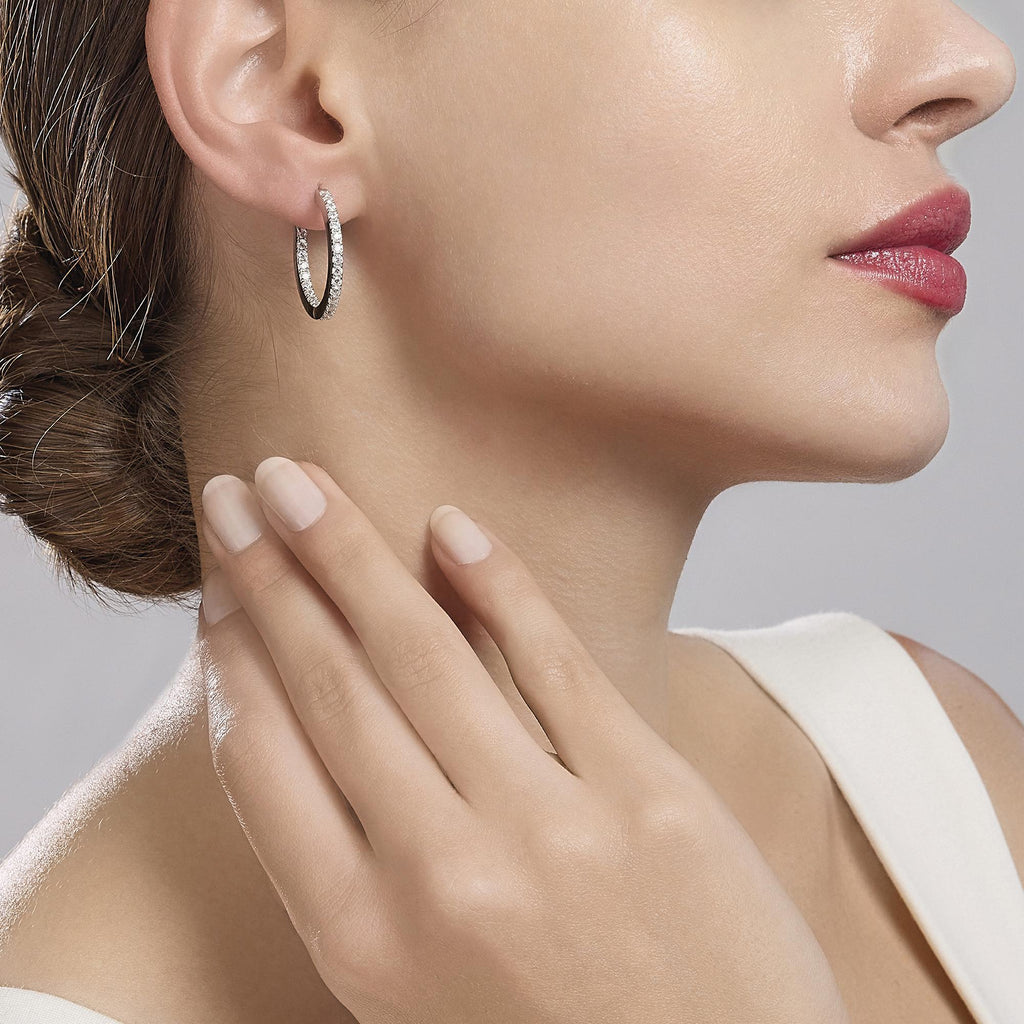 Orecchini a Cerchio Mabina Upper Argento con Zirconi