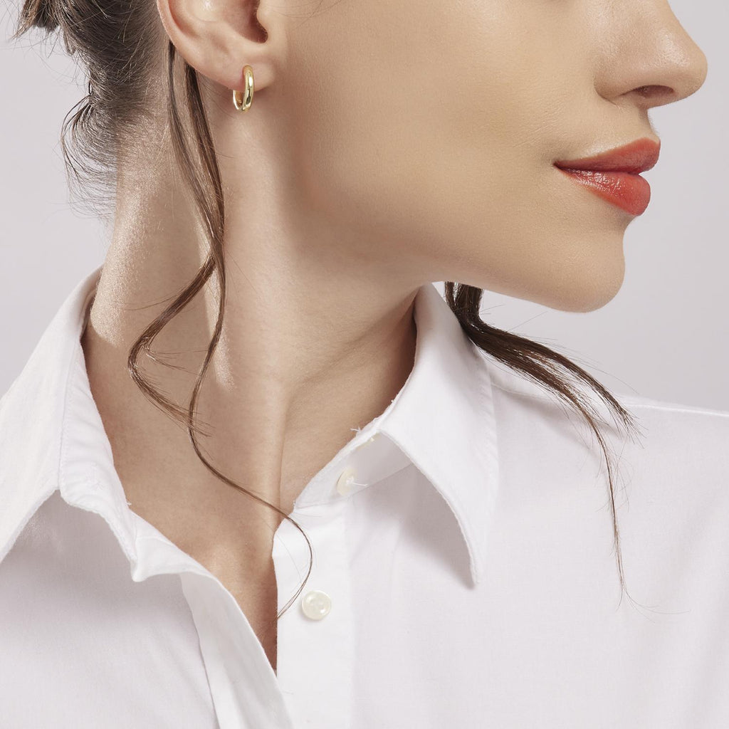 Orecchini a Cerchio Mabina Petite Jolie Argento Placcato Oro 15 mm