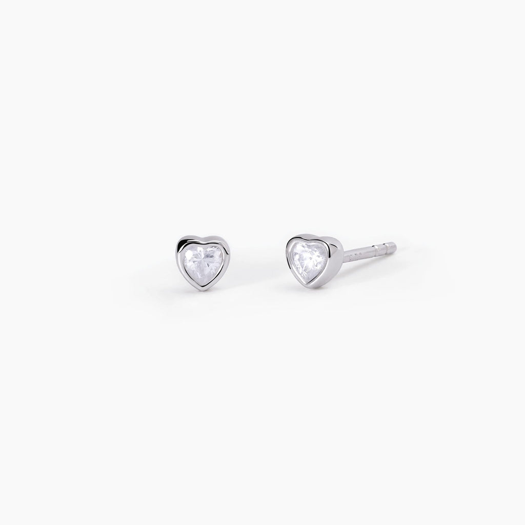 Orecchini Mabina Shiny Punto Luce Cuore Zirconi Argento 925 Rodiato