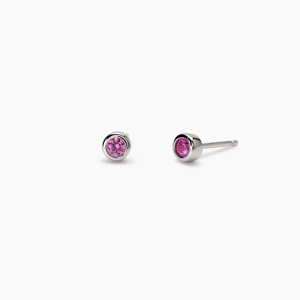 Orecchini Mabina Junior Shiny Argento 925 Corindoni Rosa Sintetici