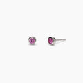 Orecchini Mabina Junior Shiny Argento 925 Corindoni Rosa Sintetici