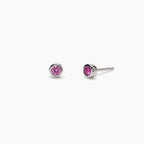 Orecchini Mabina Junior Shiny Argento 925 Corindoni Rosa Sintetici