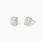 Orecchini Mabina Ottagonali con Zirconi Baguette Argento 925 Rodiato