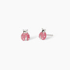 Orecchini Mabina Junior Fortunella Argento 925 Coccinelle Rosa Smaltate