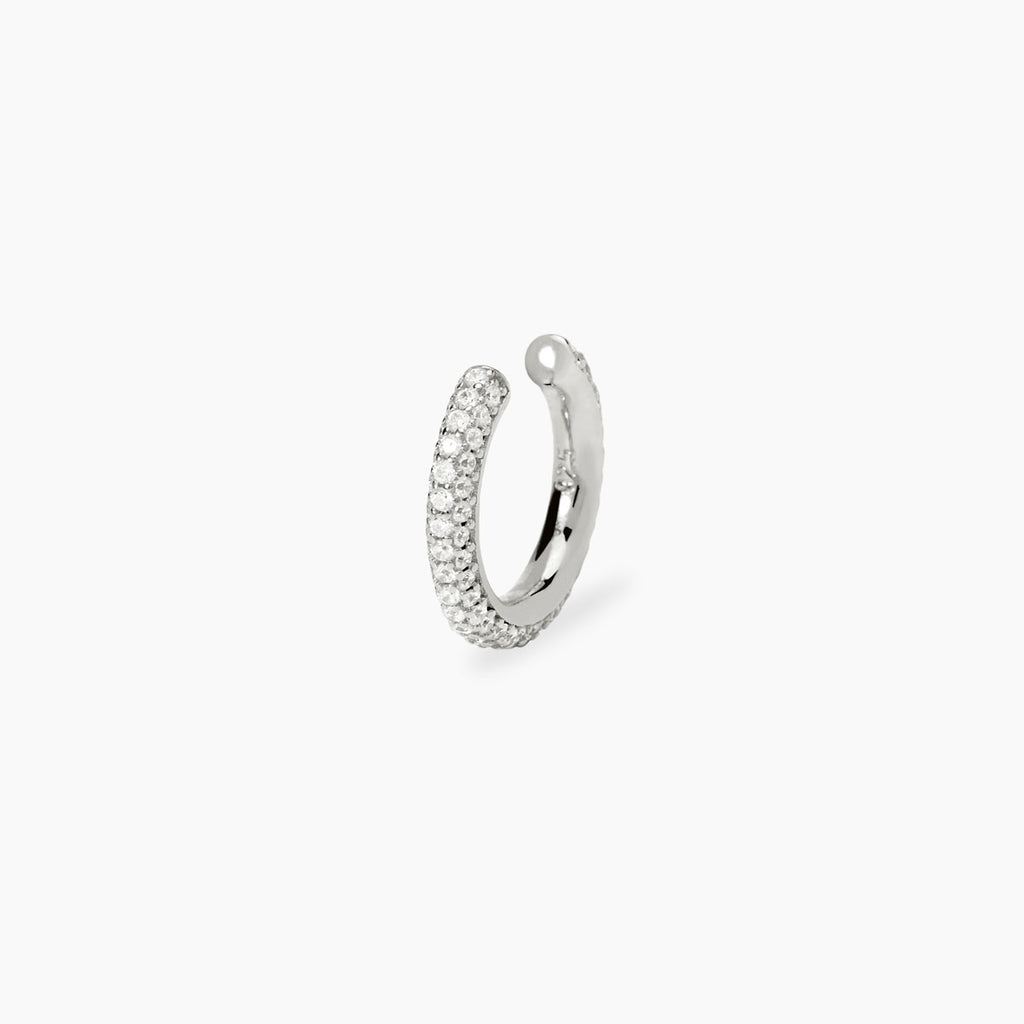 Monorecchino Mabina Ear Cuff Argento 925 Rodiato con Zirconi