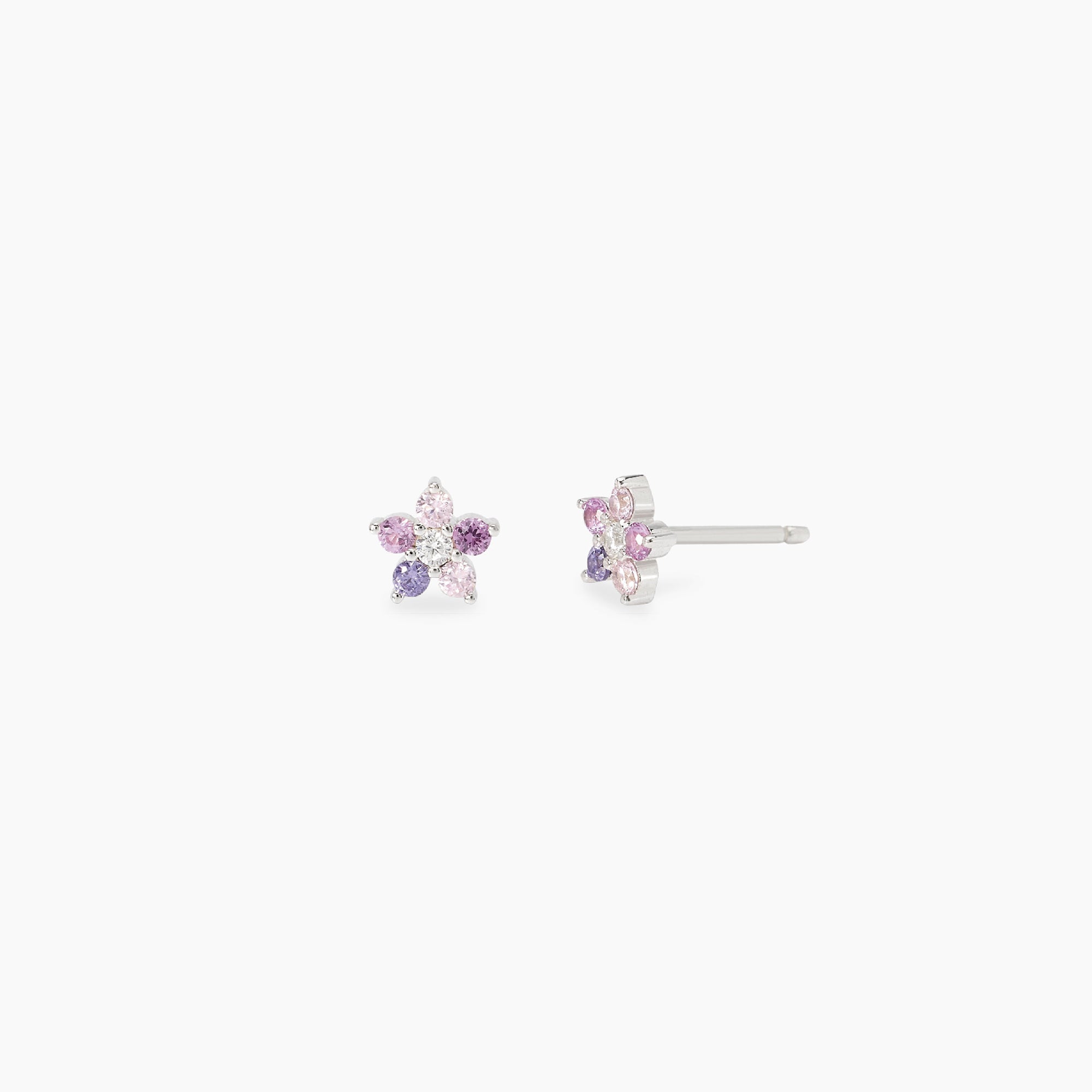 Orecchini Bambina Mabina Junior Fun Flower Argento con Fiori Rosa