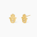 Orecchini Mabina Hamsa Argento 925 Placcato Oro 18K con Zirconi