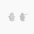 Orecchini Mabina Hamsa Argento 925 Rodiato con Zirconi