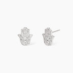Orecchini Mabina Hamsa Argento 925 Rodiato con Zirconi