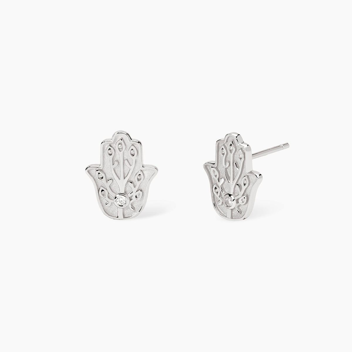 Orecchini Mabina Hamsa Argento 925 Rodiato con Zirconi