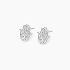 Orecchini Mabina Hamsa Argento 925 Rodiato con Zirconi - vista 2