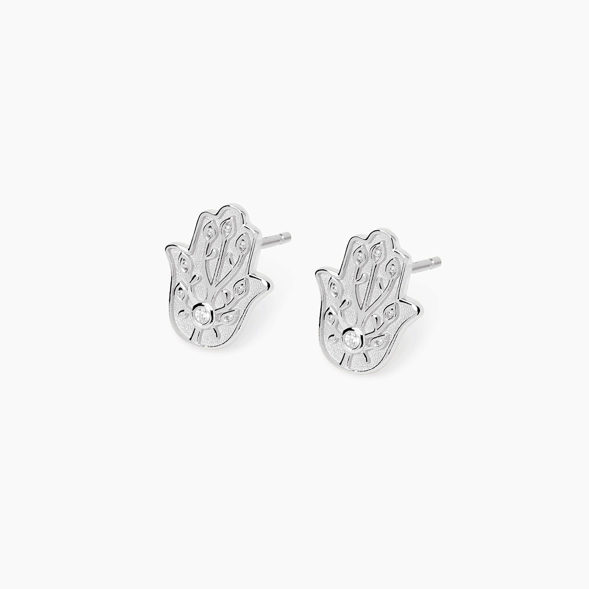 Orecchini Mabina Hamsa Argento 925 Rodiato con Zirconi - vista 2