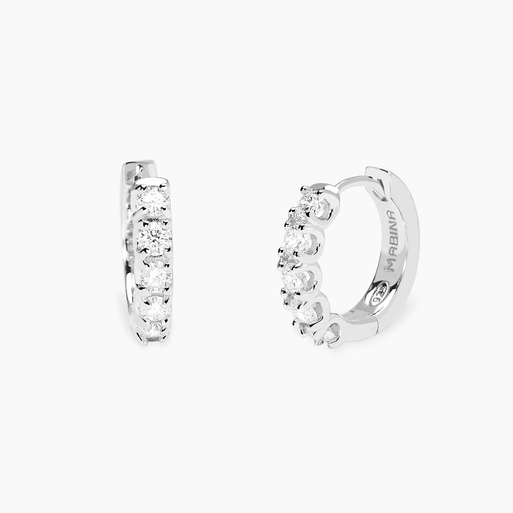 Orecchini a Cerchio Mabina My Diamond Argento con Diamanti Lab-Grown 0,07 ct
