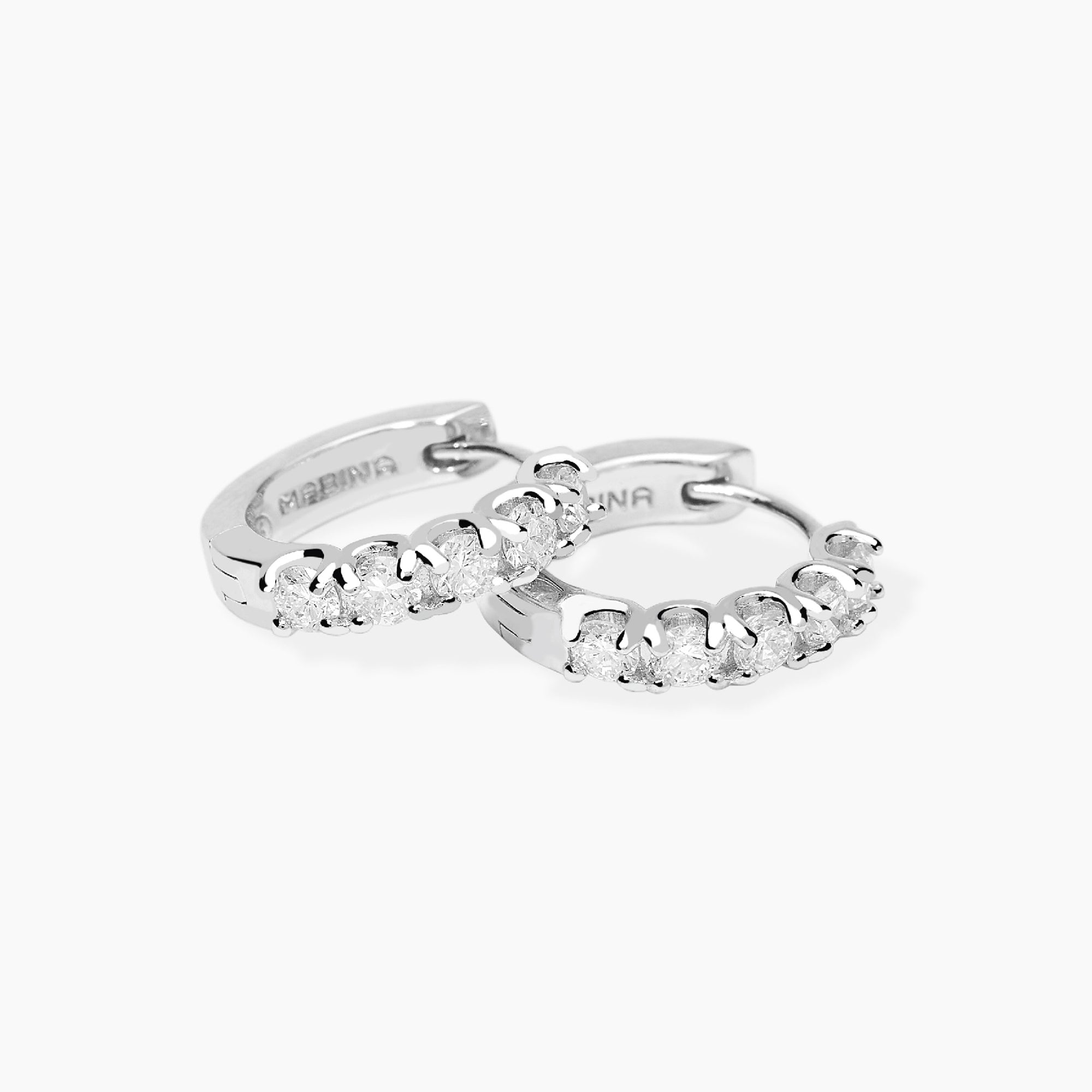 Orecchini a Cerchio Mabina My Diamond Argento con Diamanti Lab-Grown 0,07 ct