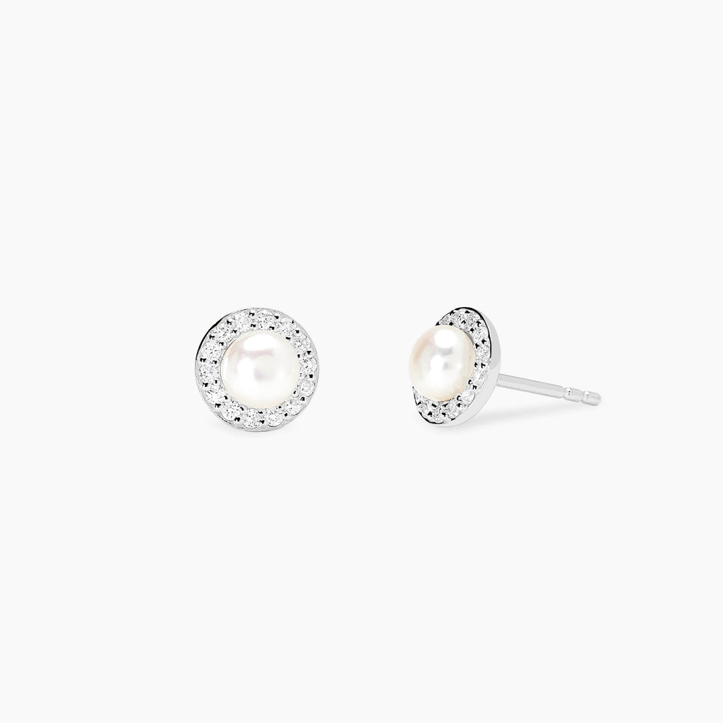 Orecchini Mabina My Diamond a Lobo con Perle Coltivate e Diamanti Lab-Grown