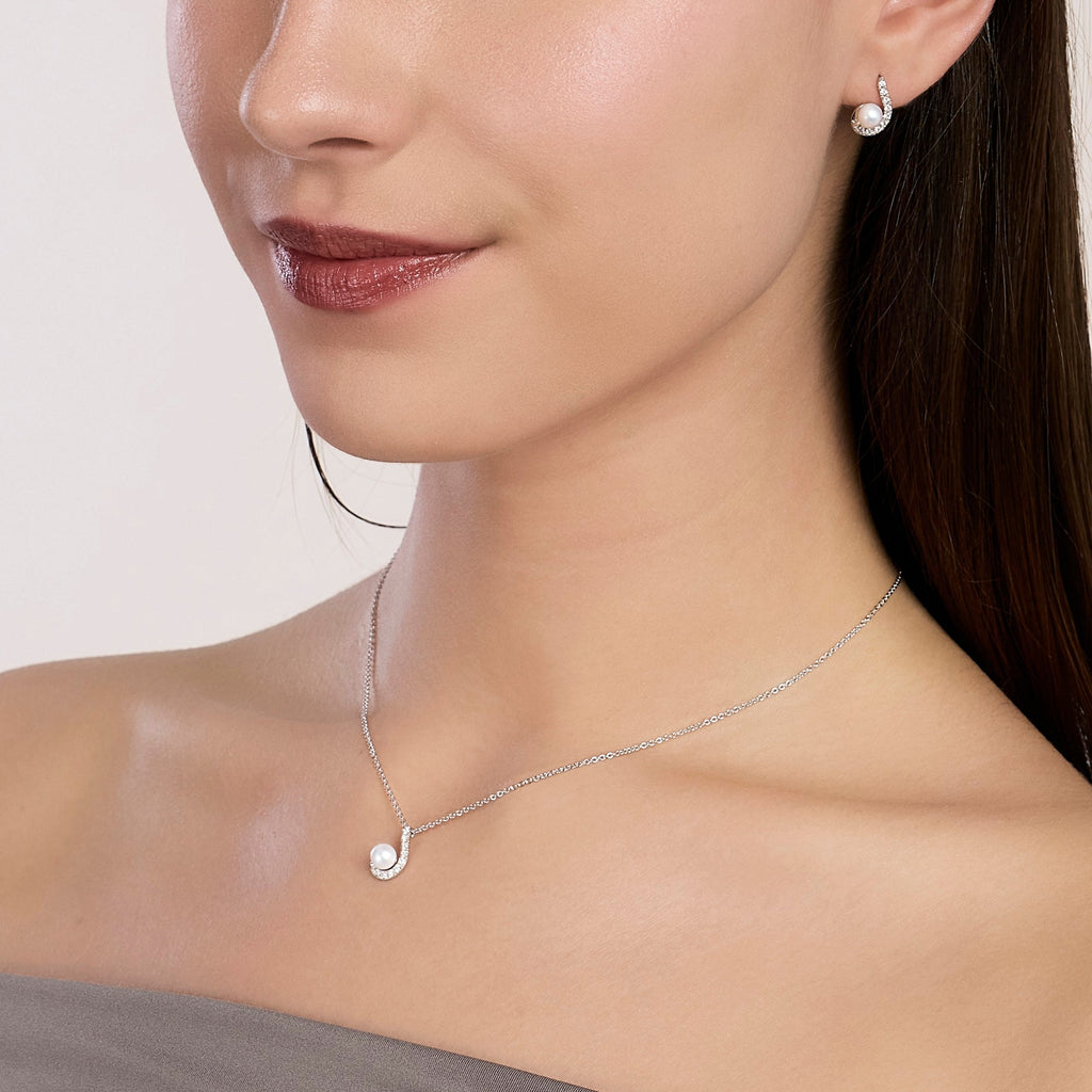 Orecchini Mabina My Diamond Goccia con Perle Coltivate e Diamanti Lab-Grown - vista 3