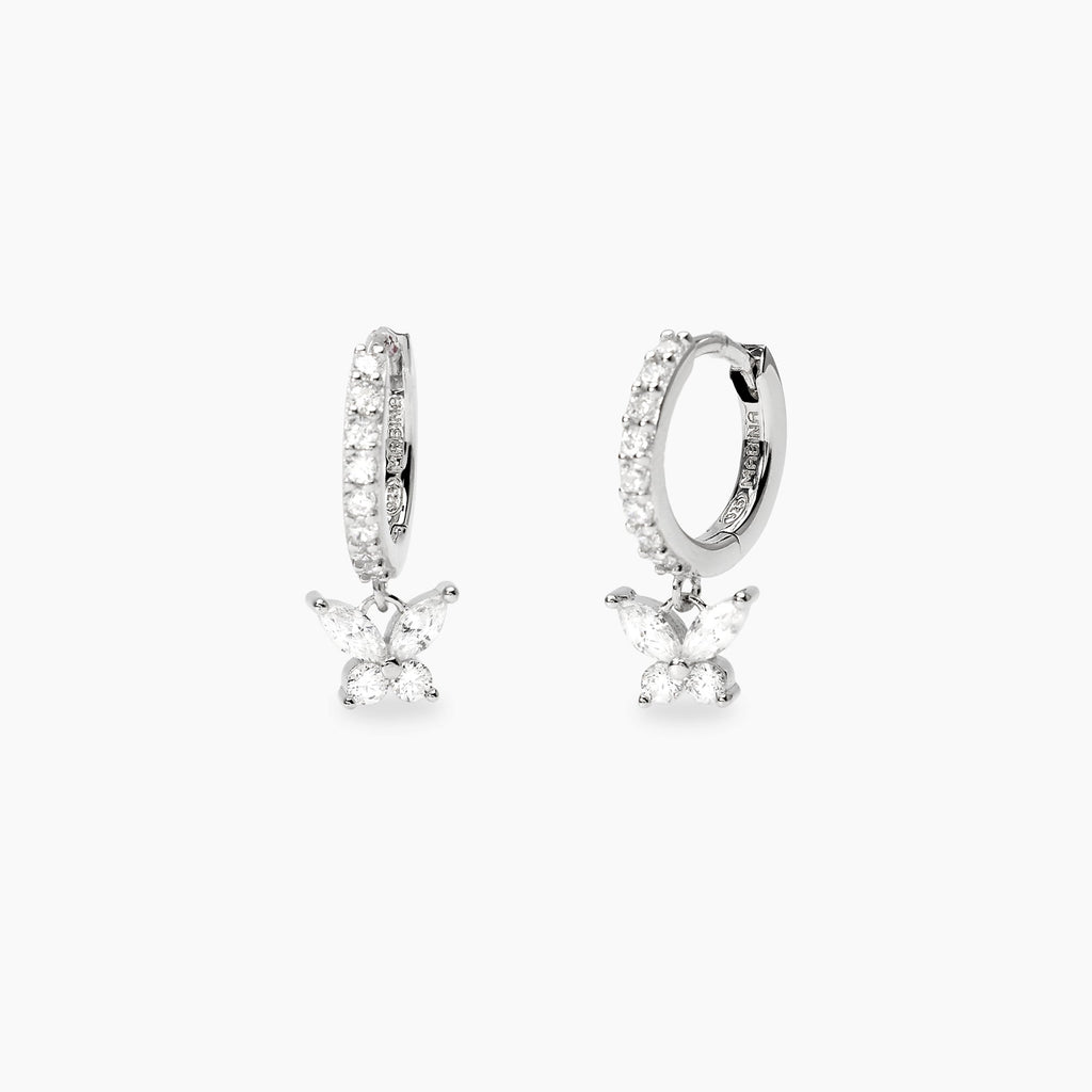 Orecchini Mabina Secret Garden Cerchio con Farfalla e Zirconi Argento 925