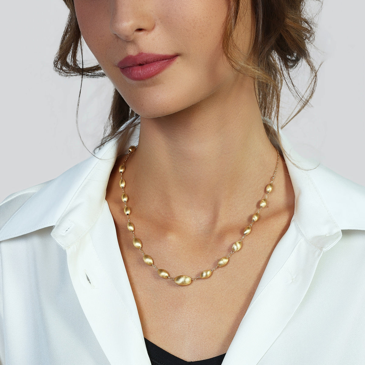 Collana Unoaerre Boule Argento 925 Dorato Satinato - vista 2
