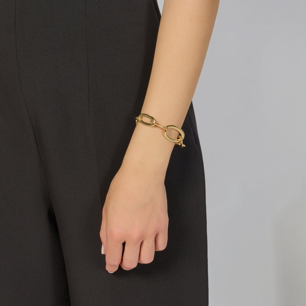 Bracciale Unoaerre Catena Ovale Maxi Dorata - vista 3