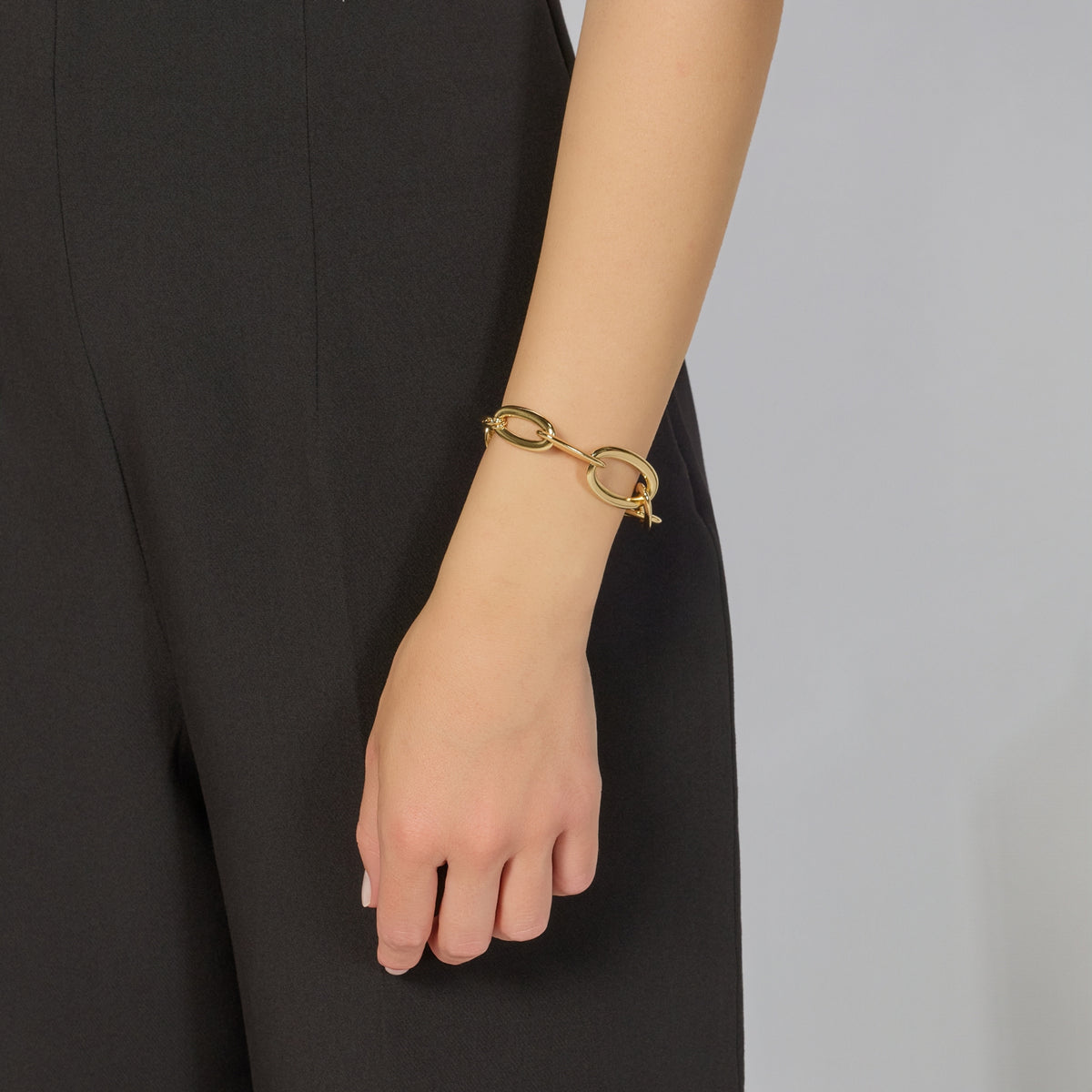 Bracciale Unoaerre Catena Ovale Maxi Dorata - vista 3