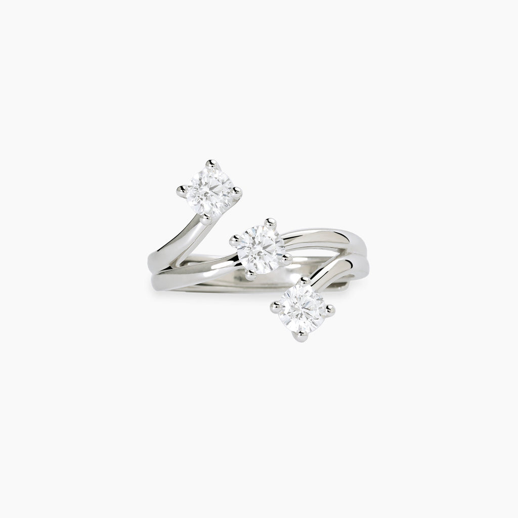 Anello Mabina Trilogy in Lega di Bronzo e Argento con Zirconi Bianchi