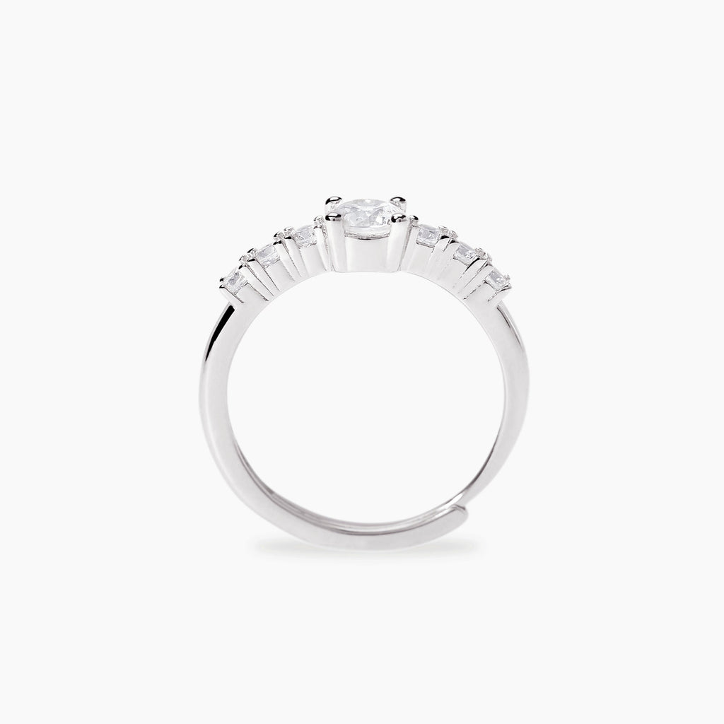 Anello Mabina Dimmi di Sì in Lega di Bronzo e Argento con Zirconi - vista 2