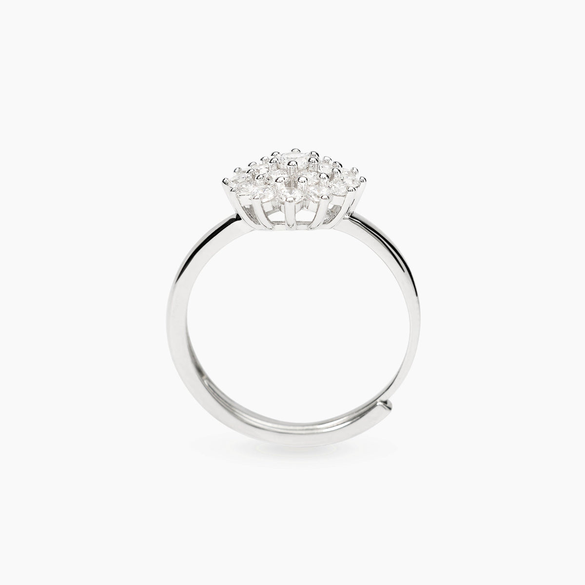 Anello Mabina Sirio in Lega di Bronzo e Argento con Zirconi Bianchi - vista 2