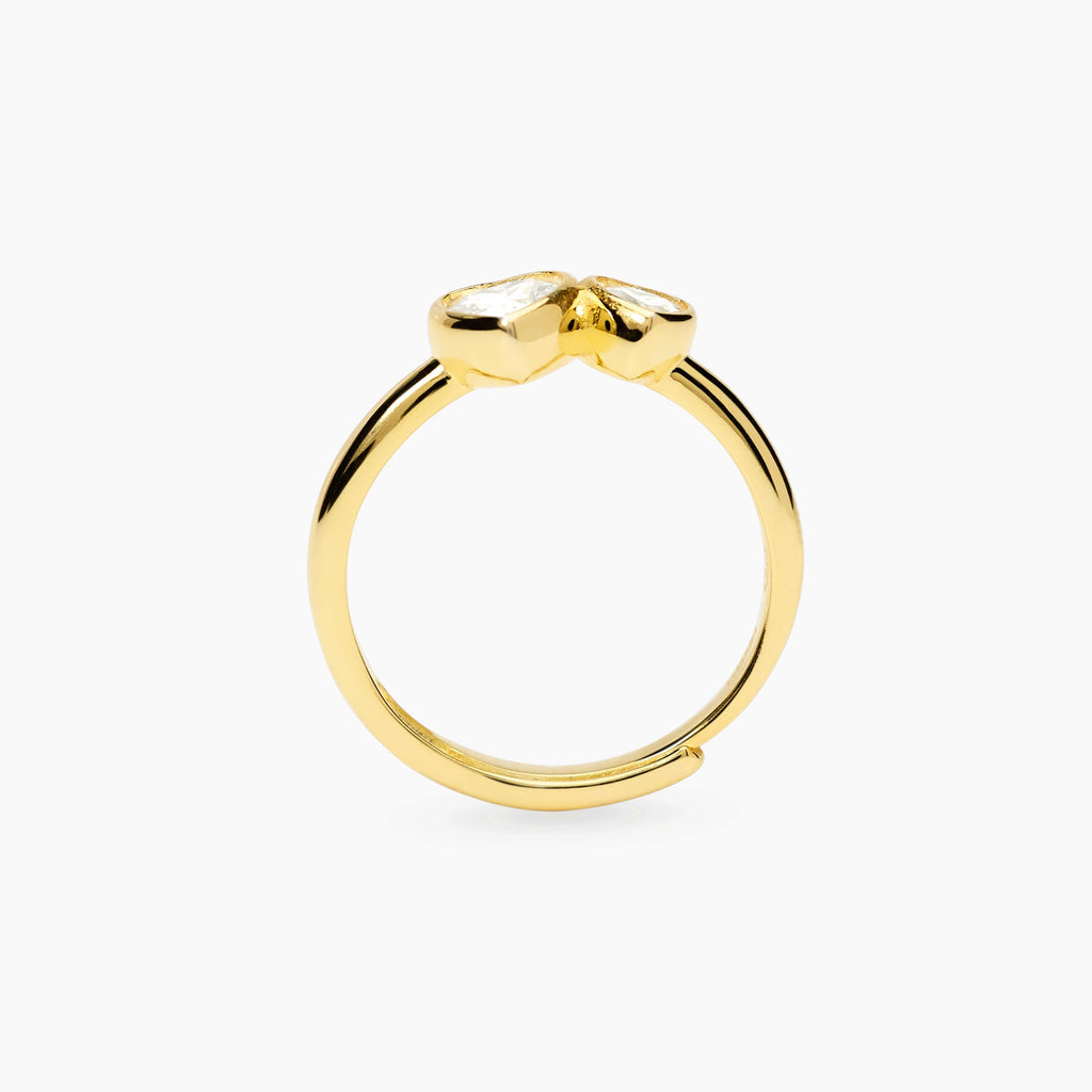 Anello Mabina Siamo Noi in Lega di Bronzo e Argento Dorata con Zirconi - vista 2