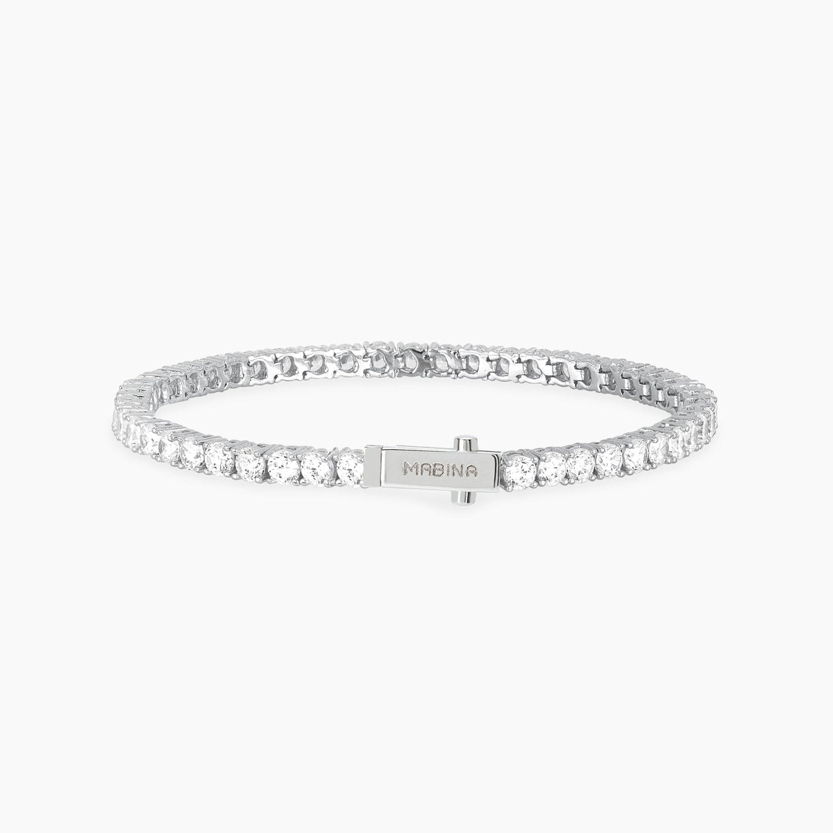 Bracciale Mabina Tennis Club in Lega di Bronzo e Argento con Zirconi 3 mm