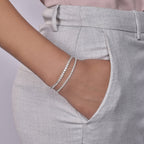 Bracciale Mabina Tennis Club in Lega di Bronzo e Argento con Zirconi 3,5 mm - vista 2