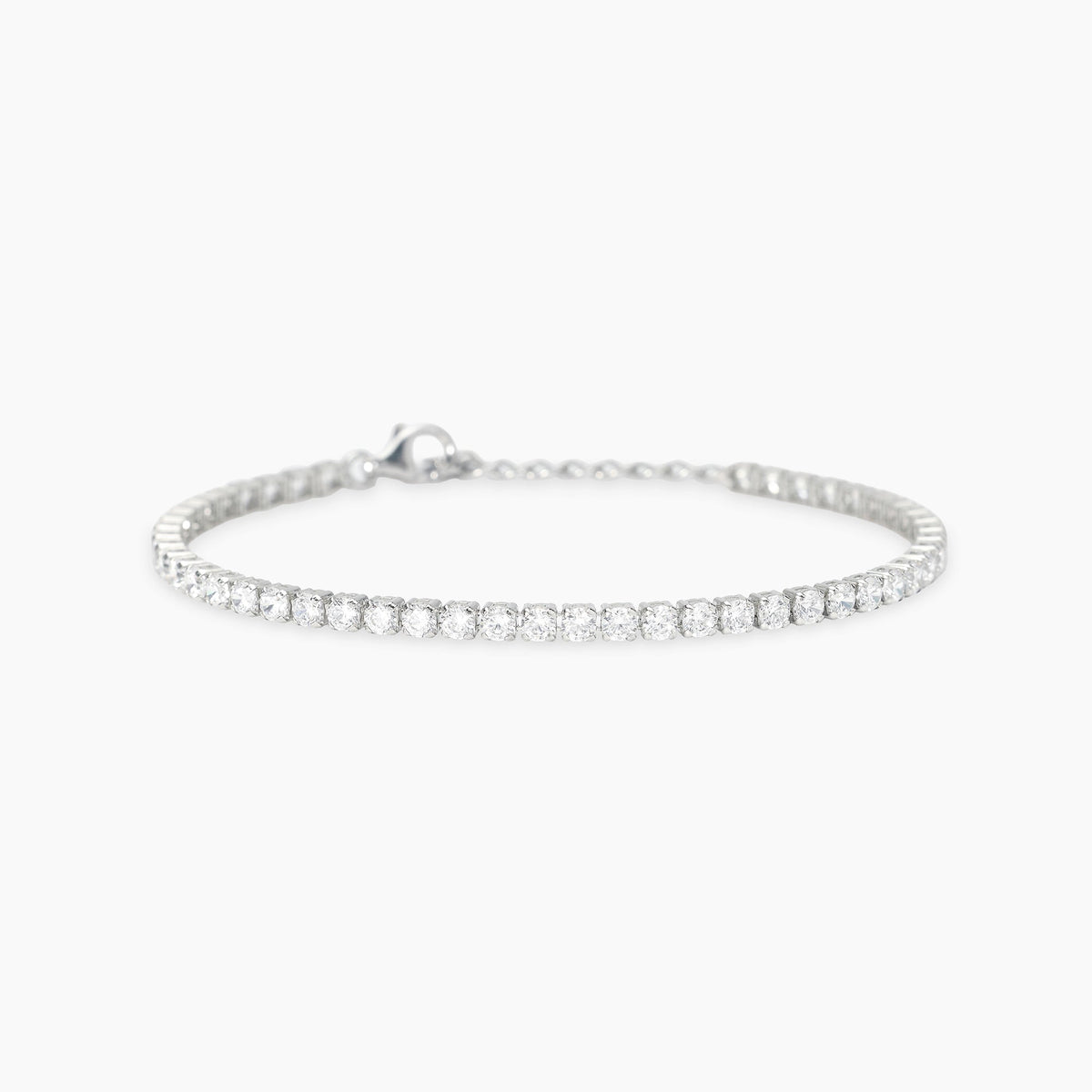 Bracciale Mabina Mini Tennis in Bronzo Rodiato con Zirconi 2,8 mm