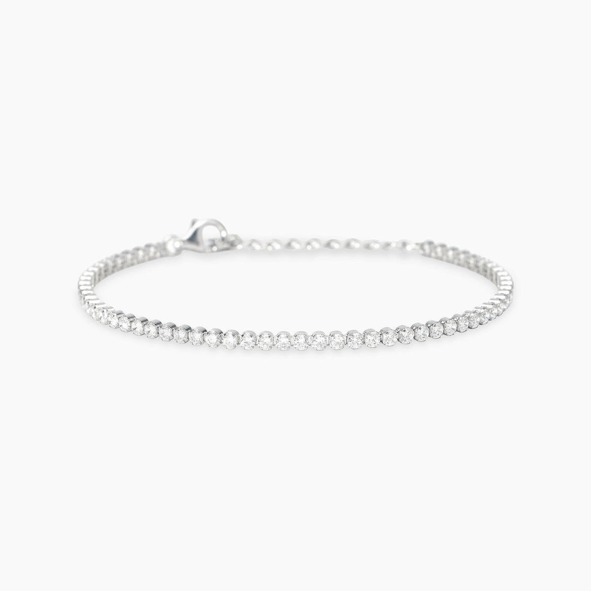Bracciale Mabina Mini Tennis in Bronzo Rodiato con Zirconi 2,1 mm