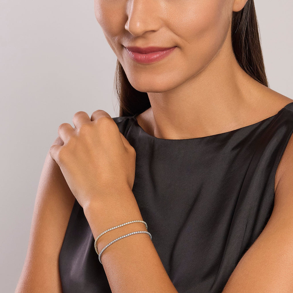 Bracciale Mabina Mini Tennis in Bronzo Rodiato con Zirconi 2,1 mm - vista 2