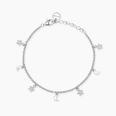 Bracciale Mabina Moon-Light in Lega di Bronzo e Argento con Lune e Stelle