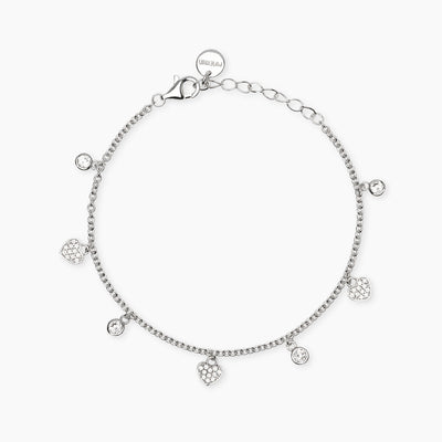 Bracciale Mabina Love-Light in Lega di Bronzo e Argento con Cuori e Zirconi