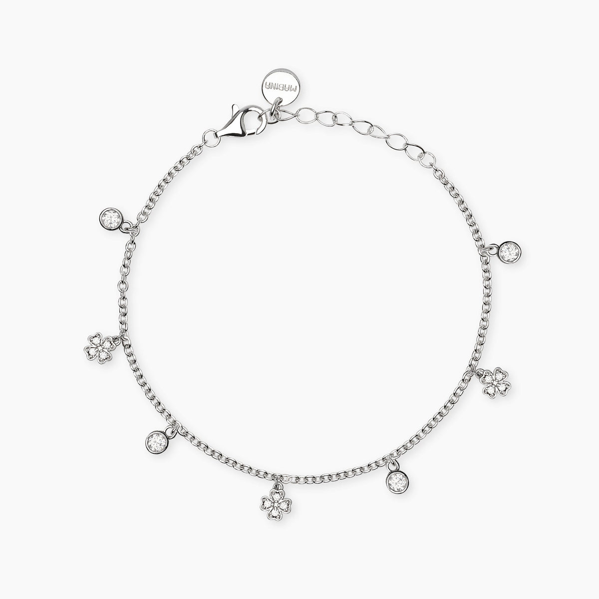 Bracciale Mabina Lucky-Light in Lega di Bronzo e Argento con Quadrifogli
