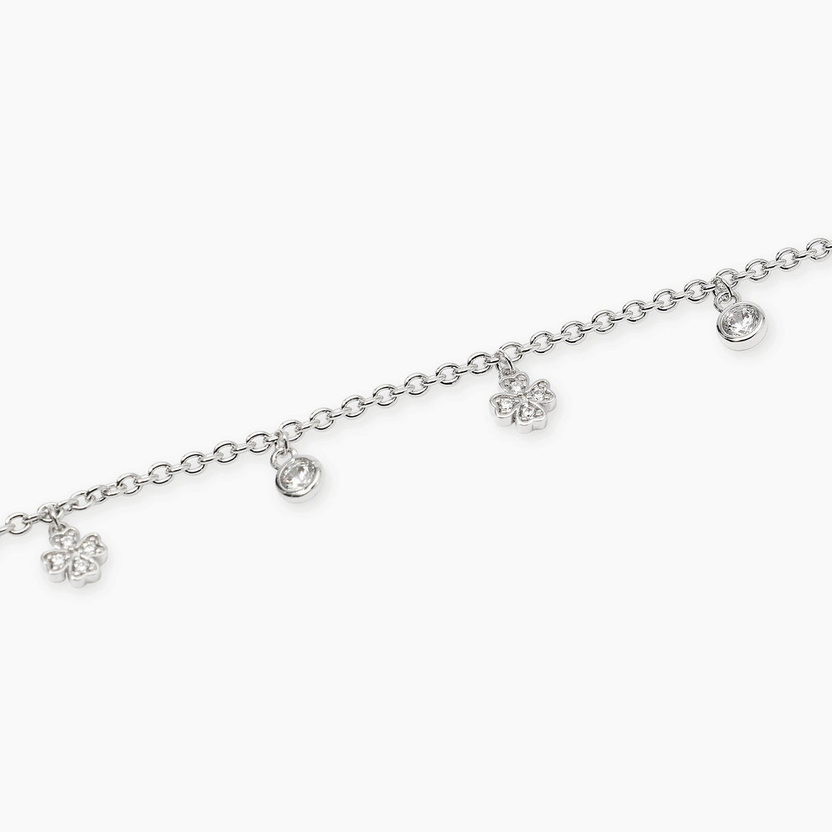 Bracciale Mabina Lucky-Light in Lega di Bronzo e Argento con Quadrifogli - vista 2