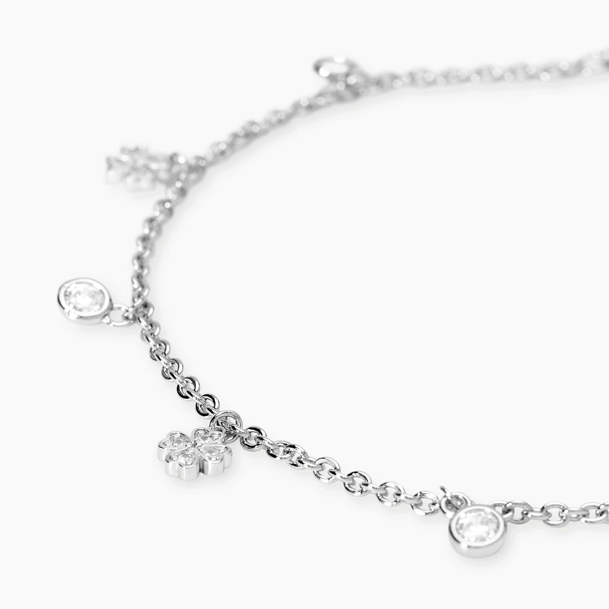 Bracciale Mabina Lucky-Light in Lega di Bronzo e Argento con Quadrifogli - vista 3