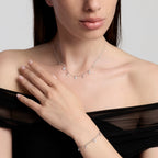 Bracciale Mabina Lucky-Light in Lega di Bronzo e Argento con Quadrifogli - vista 4