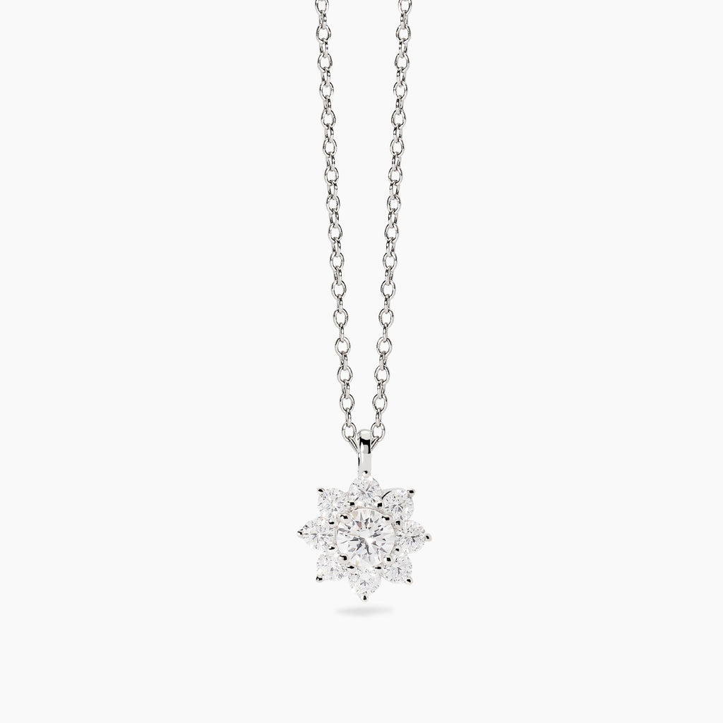 Girocollo Mabina Eden in Lega di Bronzo e Argento con Girasole di Zirconi