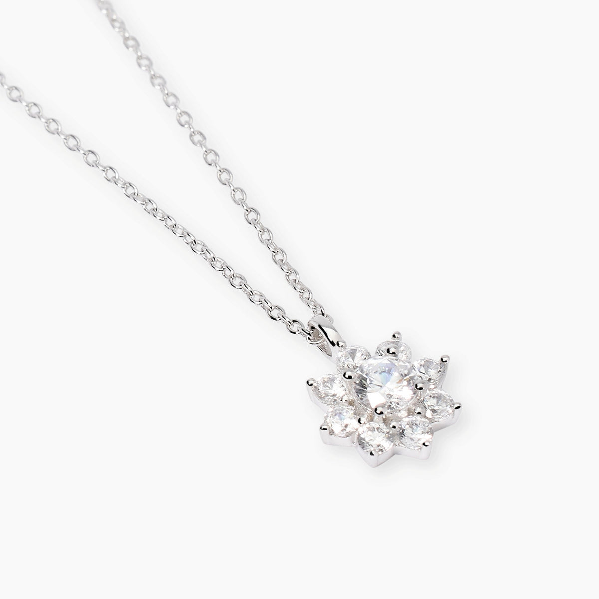 Girocollo Mabina Eden in Lega di Bronzo e Argento con Girasole di Zirconi - vista 2