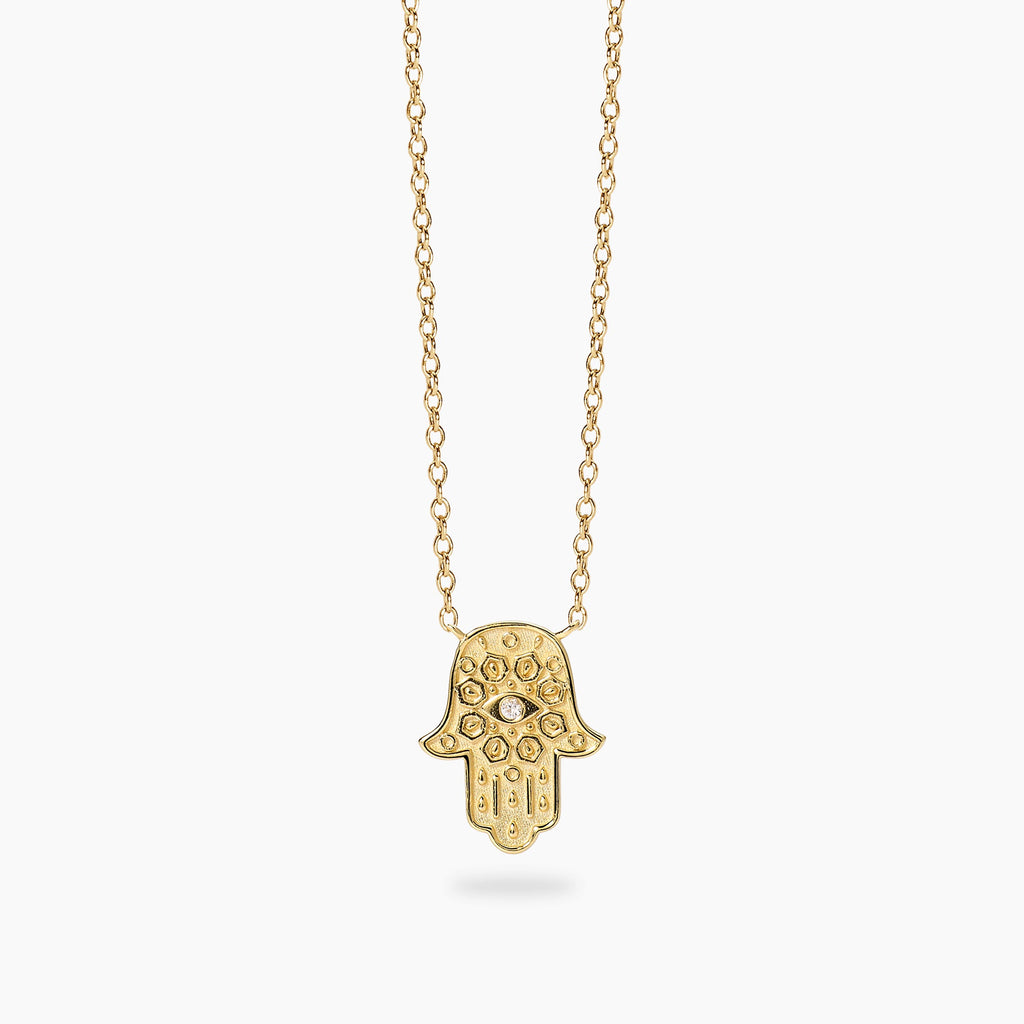 Girocollo Mabina Positive Energy Dorato Mano di Fatima Lega di Bronzo e Argento