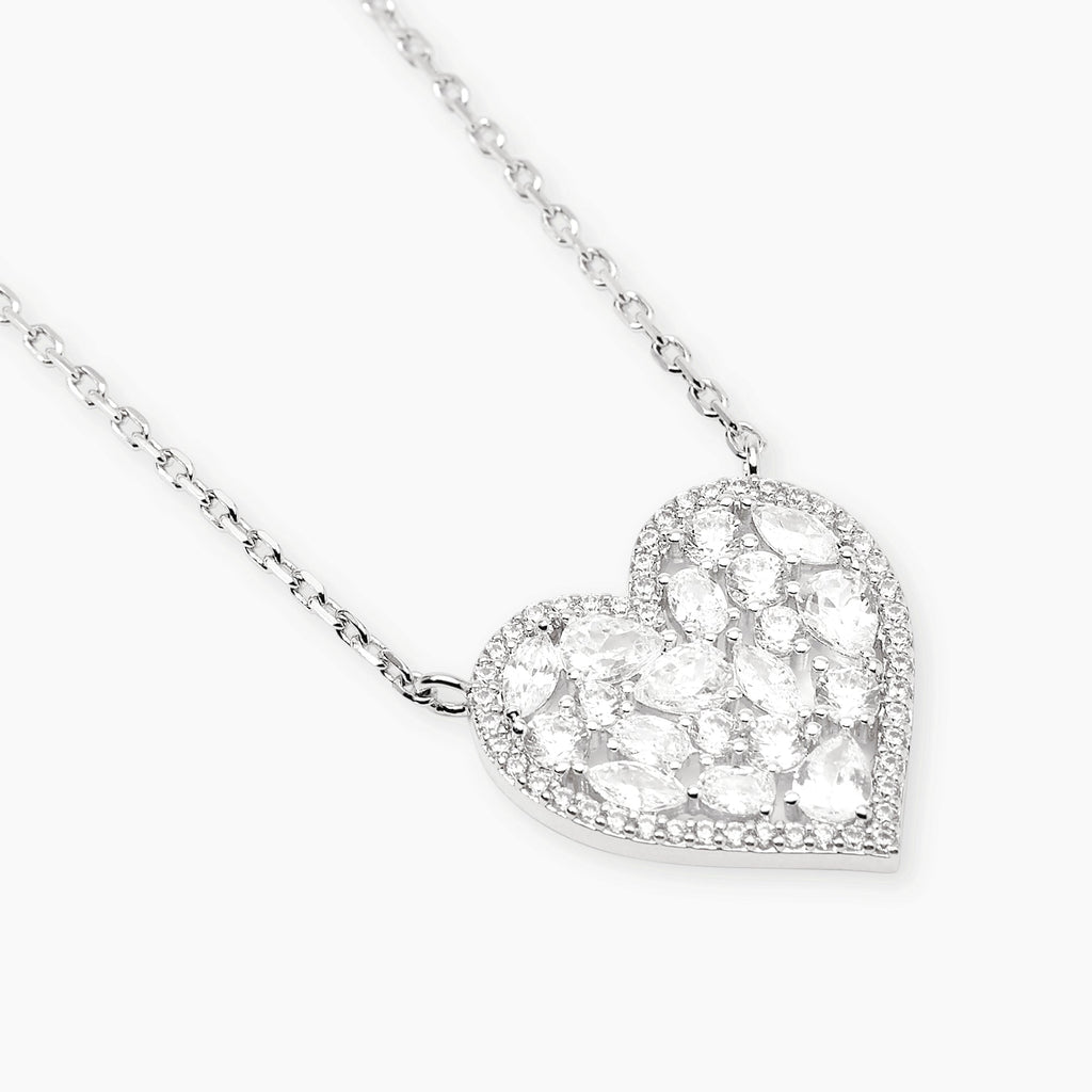 Girocollo Mabina Ti Voglio in Lega di Bronzo e Argento con Cuore di Zirconi - vista 2